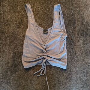 Blue tie up crop top. Only used once. Size M